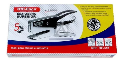 Grapadora Offi-esco Superior Tipo Pinza Oe-318 X1 Und