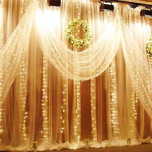 Imagen 2 de 3 de Cortina De Luz Led Lluvia 3x3 Mts 16tiras 320led Evento