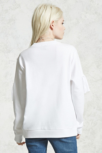 Buzo Blanco Mujer Con Volado - Importado - Talle S F21