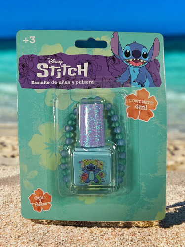 Set De 2 Piezas Esmalte De Uñas Y Pulsera Niñas Licencias Stitch 69