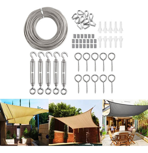 Kit De Herrajes De Vela Shade Sails Toldo Instalación Comple