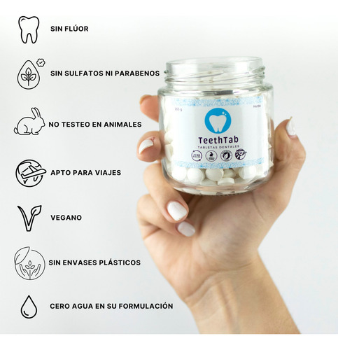 Teethtab Pasta Dental En Tabletas Sin FlĂșor Tropical 20g