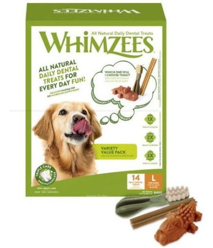 Premios Whimzees Variedad De Figuras Perro 18-27 14 Pzas