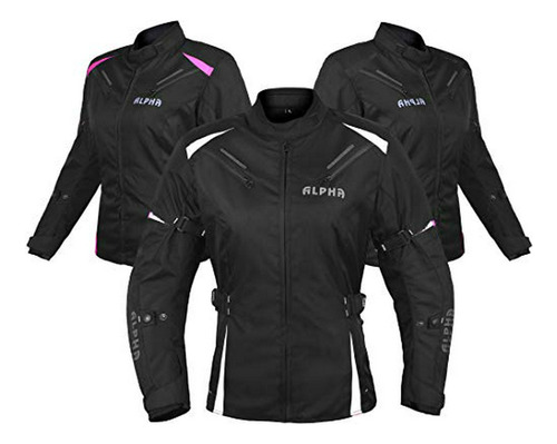 Chaqueta Moto Mujer Impermeable Con Protección Ce (negro/bla