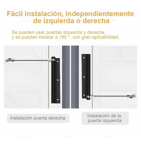 Imagen 8 de 8 de Cierrapuertas Automático Con Resorte De Acero Inoxidable