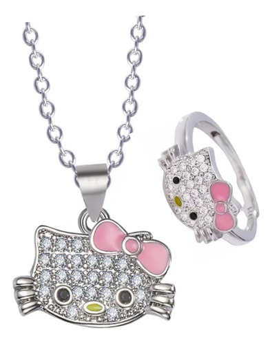 Collar + Anillo Ajustable Hello Kitty 2 Piezas 