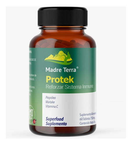 Madre Terra Protek Refuerza Sistema Inmune 600mg 60 Caps Sabor Natural