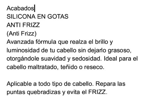 Silicona En Gotas Antifriz 30ml (brillo Para Cabello),