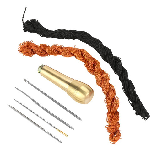 Kit De Punzón De Coser Con Hilos Negros Y Marrones De 18 M P