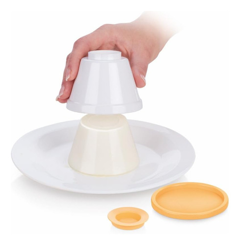 Molde De Panna Cotta De Tesoma, Juego De 4 Tazas Con Tapa