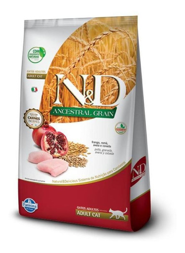 Ração N&D Ancestral Grain Frango Para Gatos Adultos 1,5kg