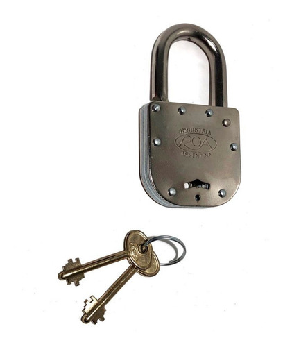 Imagen 2 de 8 de Candado Roa De 50mm Doble Paleta Con 2 Llaves Seguridad