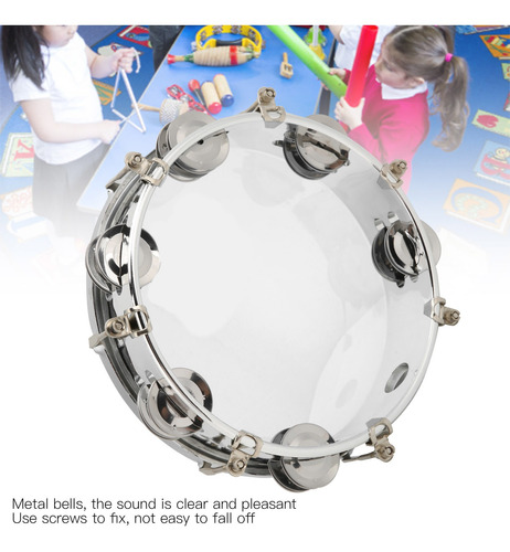 Imagen 10 de 10 de Pandereta Jingle Bells Mbat Tono Ajustable Doble Fila