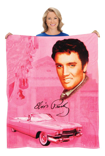 Elvis The King Presley Pink Cadillac Cozy Manta