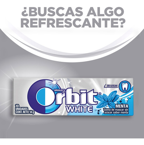 Imagen 4 de 7 de Orbit Chicle Sin Azúcar Sabor Menta Suave 10un