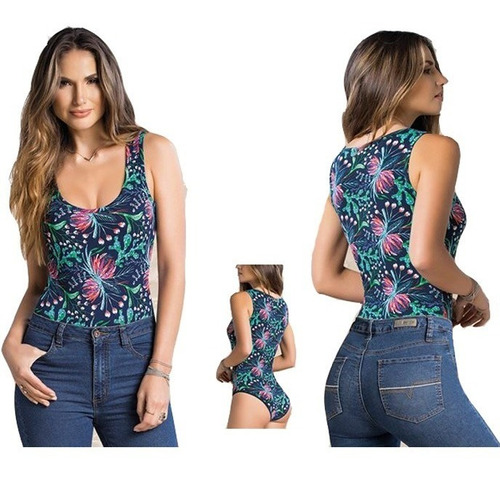 Hermoso Body Juvenil Con Estampado Floral De Moda Para Mujer