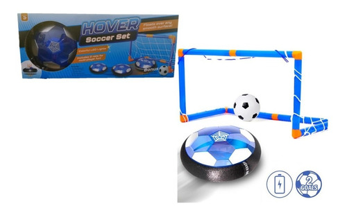 Hover Soccer Set Juego De Futbol Balon Niños Navidad Color Azul