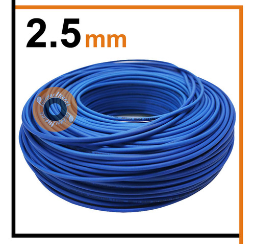 Rollo De Cable Unipolar 2,5 Mm Broke X100 Mts Color Azul