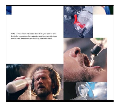 Imagen 7 de 8 de Botella De Agua Spray Atomizador Gym Fitness Deportivo Termo