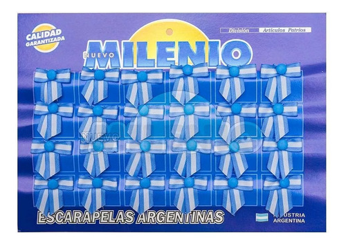 Escarapela Nuevo Milen Nº 109 Moño Con Colita X24