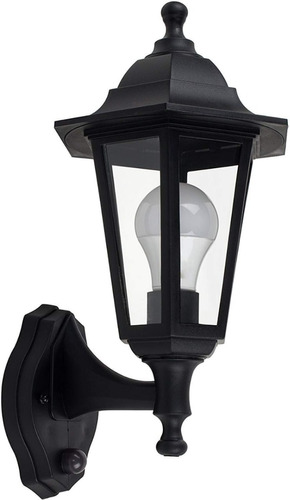 Farol Negro Lámpara De Pared Para Exteriores, Jardín, Finca