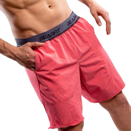 Bermuda Sport Short Bearfit Salmon Con Bolsillos Crossfit