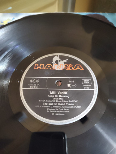 Milli Vanilli Keep On Running (remix Importado Europa)