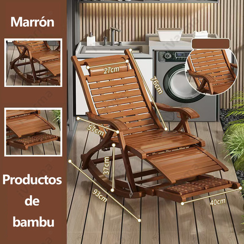 Camastro Plegable Reclinable Para Jardín O Exteriores