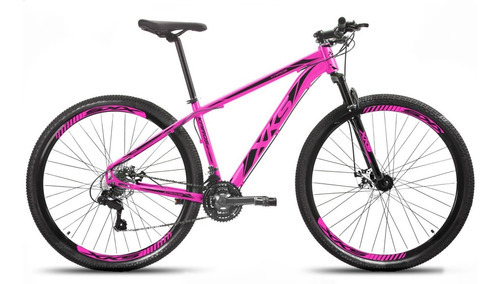 Bike Xks Alumínio Aro 29 Freio A Disco 21v Kit Shimano Tamanho Do Quadro 19   Cor Rosa/preto