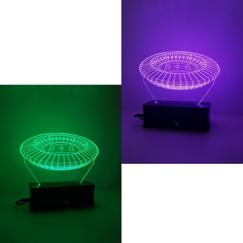 Luminária Led 3d, Maracanã, Estádio,16 Cores+controle