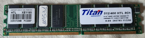 Memoria Ram Ddr Pc3200 512mb Titan (Usado)