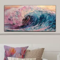 Comprar Cuadros Abstractos Pintados A Mano Grande Texturado Olas