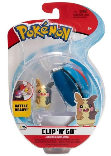 Morpeko 4cm Con Pokebola 7cm Pokemon Jazwares