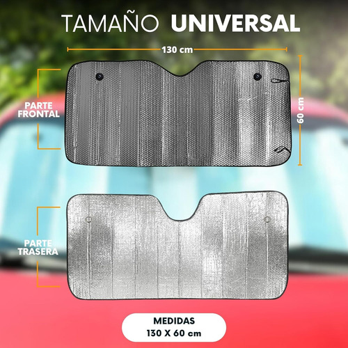 Protector Parabrisas Cubre Sol Plegable 130x60 Uv Para Auto