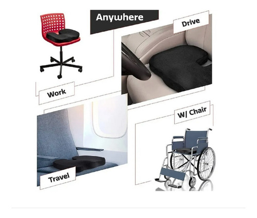 Cojín Coxis Ortopédico Ergonómico Con Memoria Asiento