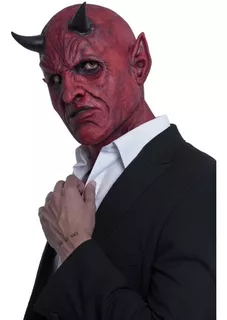 Máscara Ghoulish Hyper Mask Lucifer Diablo Realista Terror Color Rojo