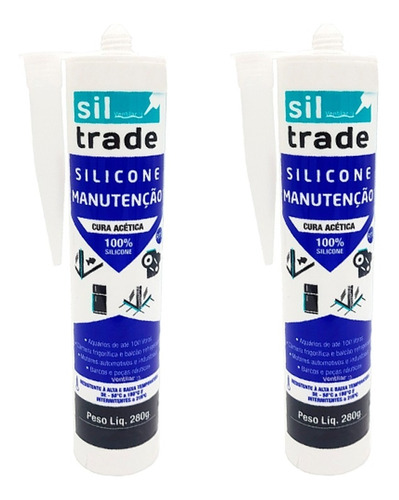 2 Tubos De Silicone Aquario Sil Trade 280g Siltrade