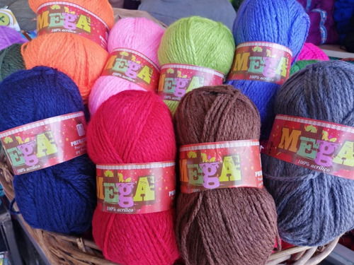 Pack De 10 Ovillos De Lana Mega 100 Gr Color A Eleccion