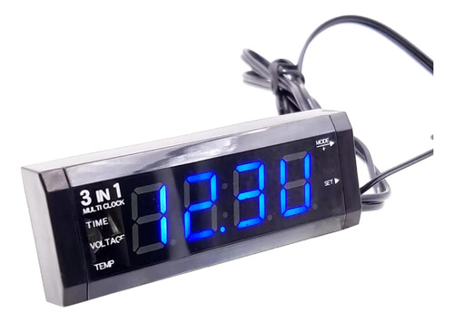 Reloj Auto 12v Brillo Automatico Con Voltimetro Termometro
