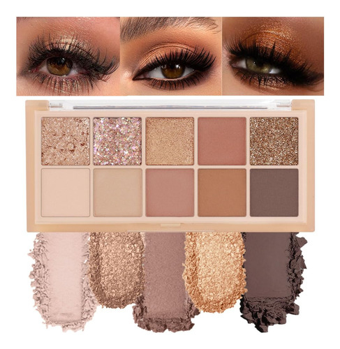 Paleta De Maquillaje De Sombra De Ojos Marron Oscuro De Oro