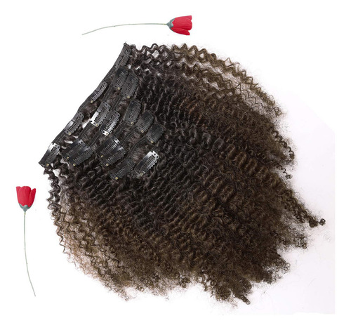 Anrosa Kinkys Curly Clip In Hair Extensions Human Hair 3c 4a
