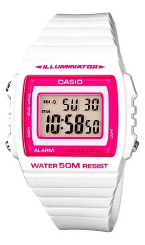 Reloj Mujer Casio W-215h-7a2v Blanco Digital / Lhua Store