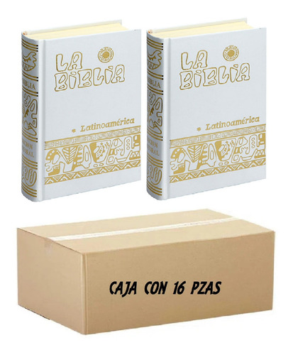 Caja 16pz Biblia Latinoamericana Blanca Chica 11x16 Cm