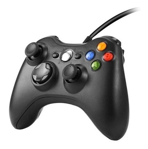 Controle Para Xbox 360 Com Fio Joystick Pc Compativel Com Preto