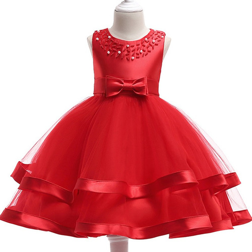 Vestido Princesa Rojo Para Niña, Fiesta, Cumpleaños  Niña