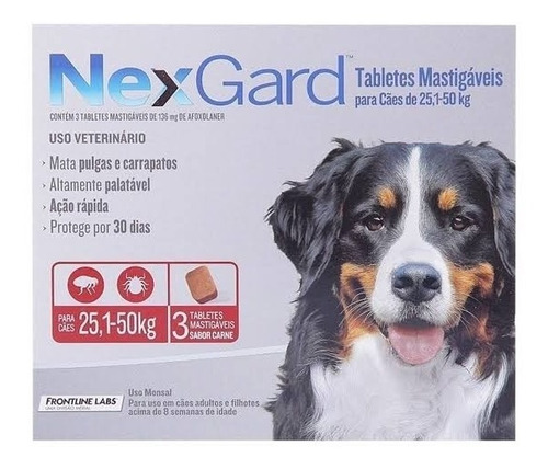 Nexgard Antipulga Antigarrapata Perros 25-50kg X3 Tabletas