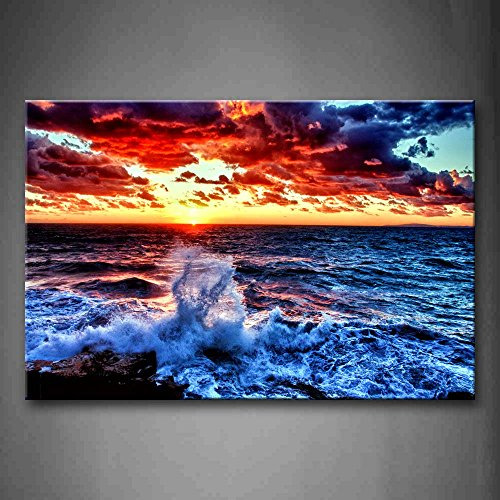 Pintura De Arte De Pared De Rocío Marino Y Amanecer Im...