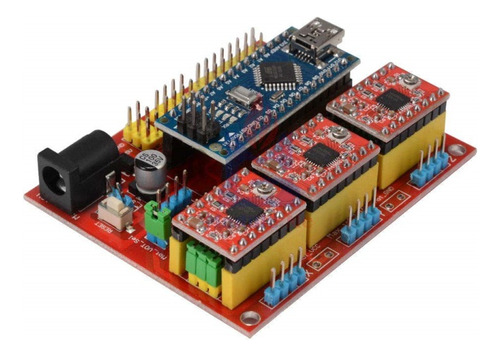 Tarjeta Cnc Shield V4 Con Arduino Nano +3 Driver A4988+cable