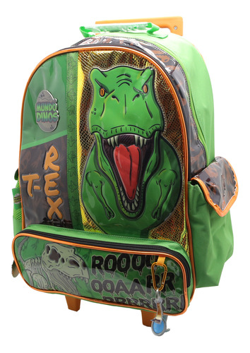 Mochila Carro 16  Escolar Mundo Dinos Trex Fosil