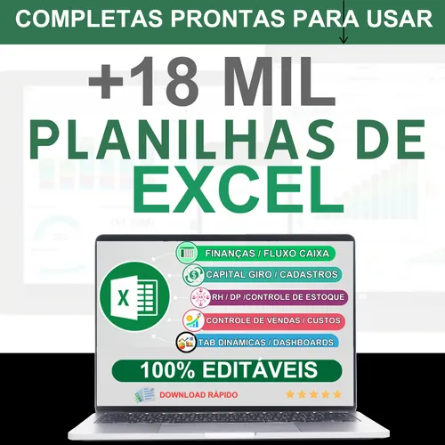 comprar 18 Mil Planilhas Excel + 200 Dashboards + Bonus E Brindes